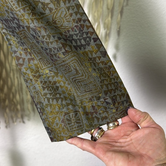 Peruvian Connection Green Gold Pima Cotton Button Front Lightweight Jacket Top - Picture 3 of 11